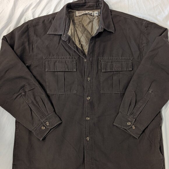 VTG Arrow Blue Jeans Co XL Barn Jacket Brown Canvas Chore Coat Quilted Cotton - Picture 1 of 7